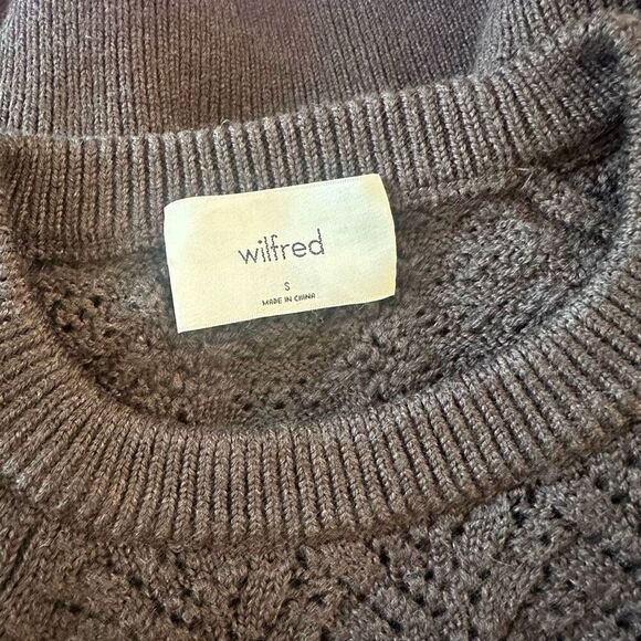 Aritzia Wilfred Arbor Merino Wool Sweater Womens Small Rich Mocha Brown - Picture 12 of 12